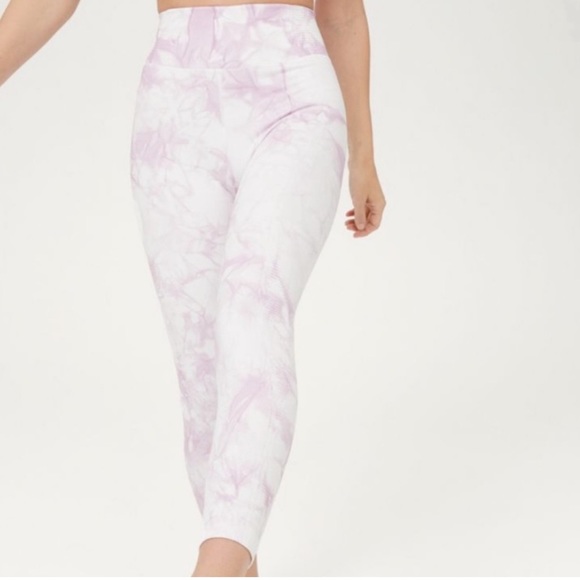 aerie Pants - Aerie Offline Tie Dye Marble Print Seamless Leggings Tights Purple White Small
